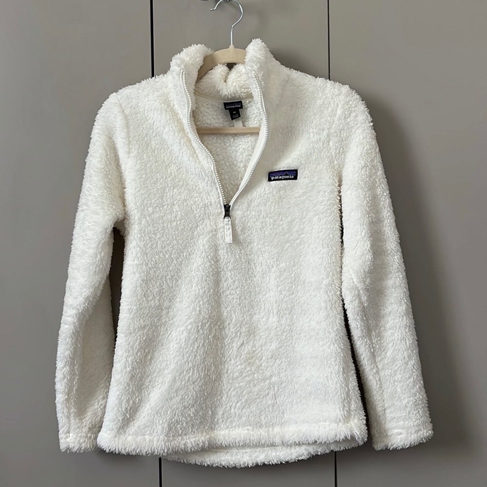 Patagonia Los Gatos Fuzzy 1/4 Zip Birch White